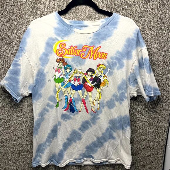 Sailor Moon Anime T Shirt Mens XL Multicolor Tie Dye Cotton Graphic Print Casual - Picture 1 of 8
